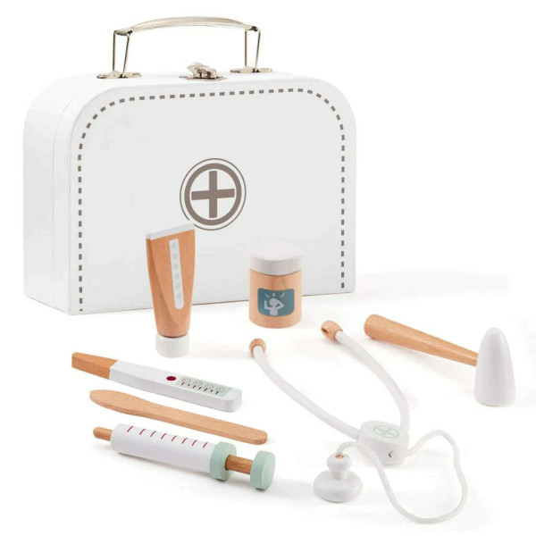 Kids Concept Βαλιτσάκι Γιατρού με Ξύλινα Όργανα (Λευκό)
