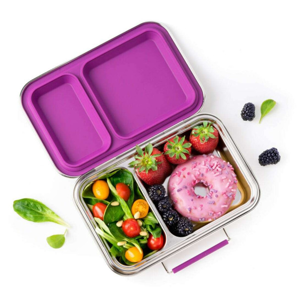Lekkabox Duo Ανοξείδωτο Φαγητοδοχείο με 2 χωρίσματα (Berry)
