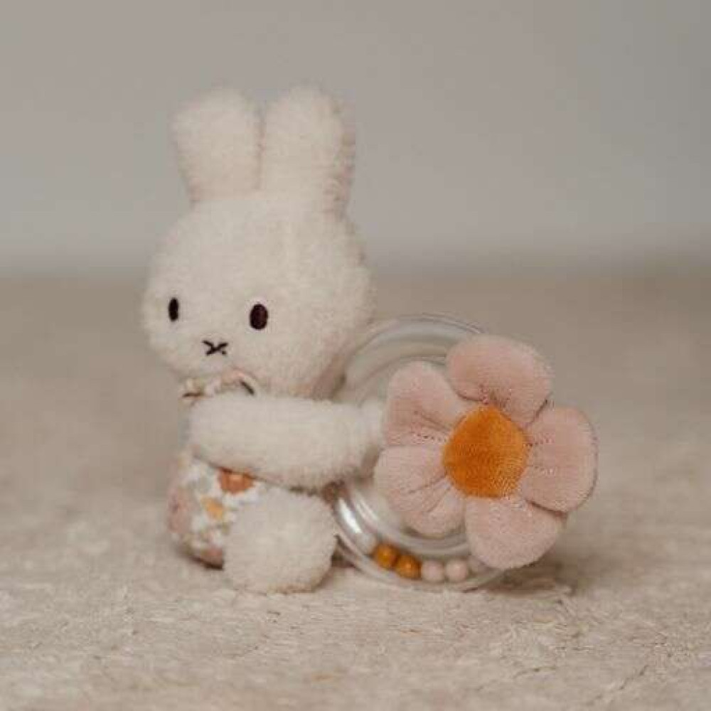 Little Dutch Υφασμάτινη Κουδουνίστρα με Κρίκο Miffy Vintage Little Flowers