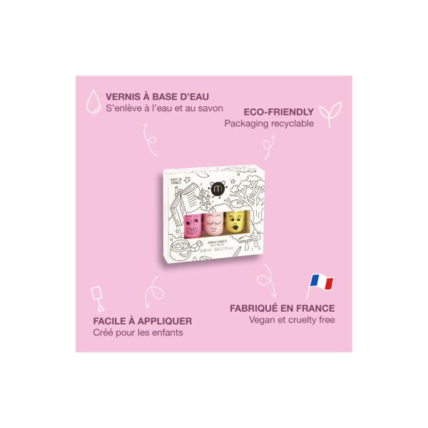 Nailmatic Σετ 3 βερνίκια νυχιών Magic Forest (Dolly-Bella-Lulu)