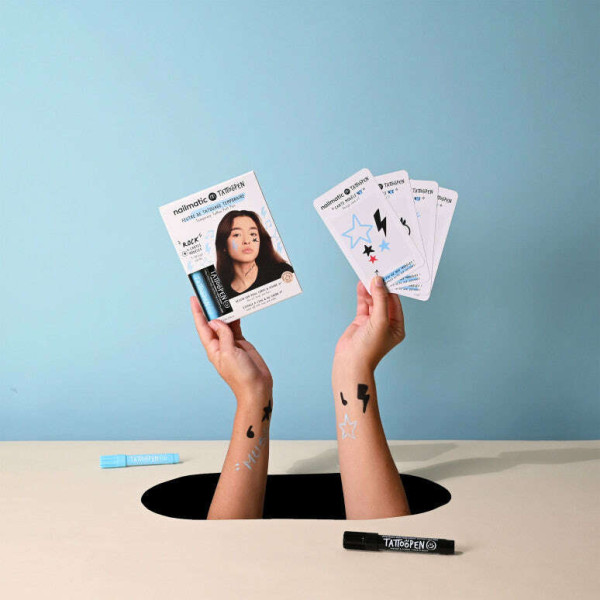 Nailmatic Σετ Ζωγραφικής Δέρματος Tattoopen με Σχέδια Rock