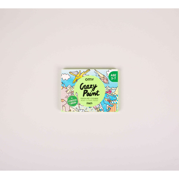 OMY Αφίσα Μίνι για Ζωγραφική με Πινέλο Δεινόσαυροι