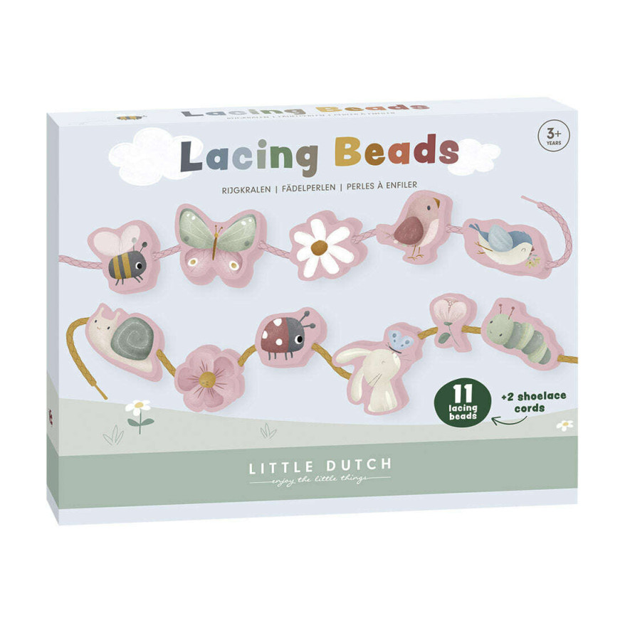 Little Dutch Σετ 11 Ξύλινες Φιγούρες με Κορδόνι Flowers & Butterflies