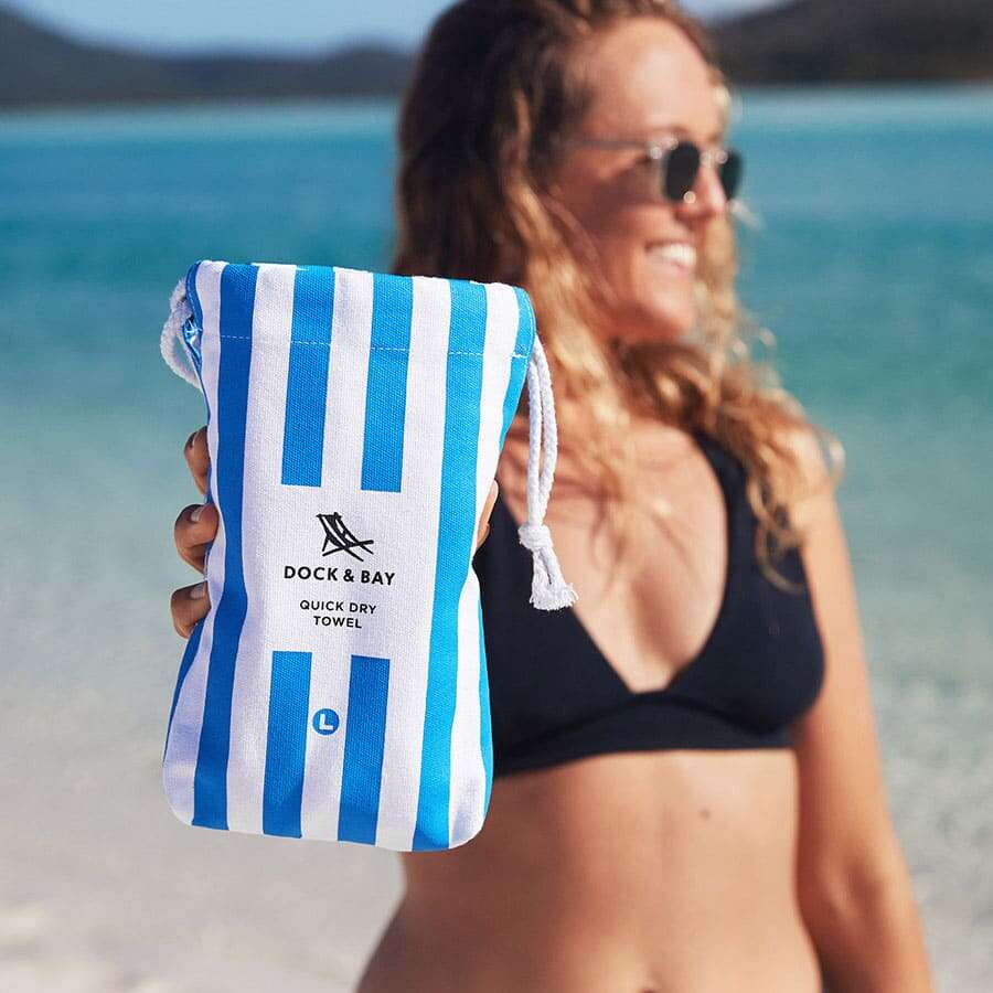 Dock & Bay Cabana Πετσέτα Θαλάσσης Μικροΐνών 160 x 90 cm - Bondi Blue