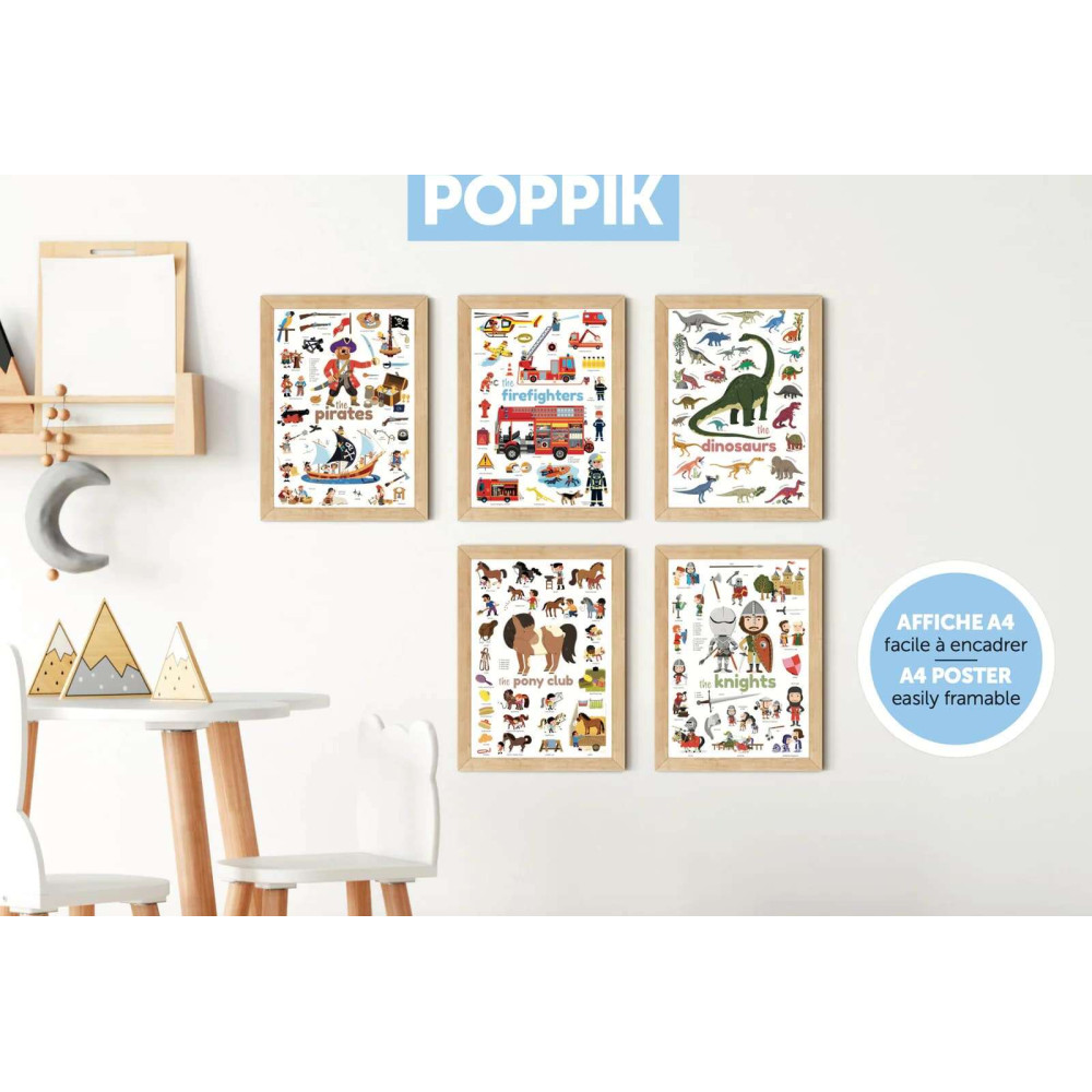 Poppik Mini Πόστερ με 24 Αυτοκόλλητα – Ιππότες