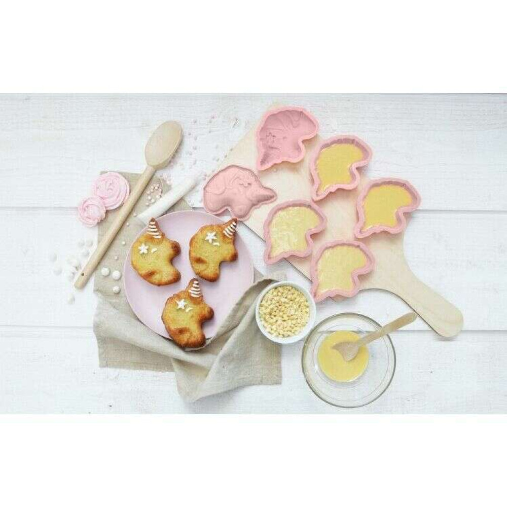 Scrap Cooking 6 ατομικές θήκες σιλικόνης για μπισκότα και κεϊκ Μονόκερος