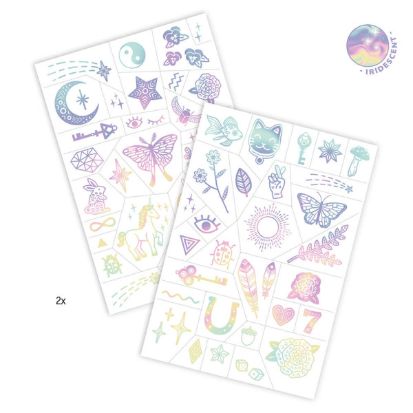 Djeco Τατουάζ με Ιριδίζοντα Χρώματα "Τυχερά Φυλαχτά"