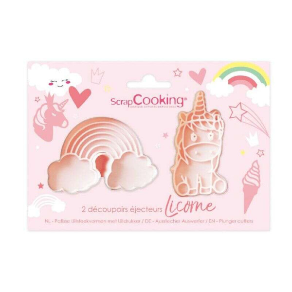 Scrap Cooking Σετ Καλούπια μπισκότων με έμβολο - Unicorn