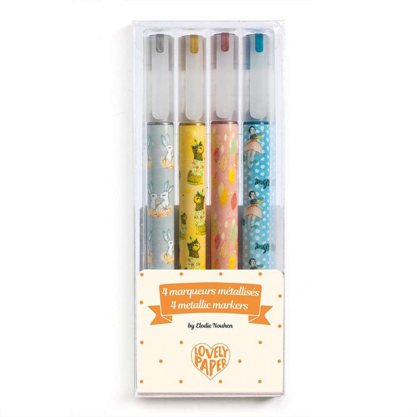 Djeco Μαρκαδόροι Μεταλλικοί Elodie 4 Τεμ.