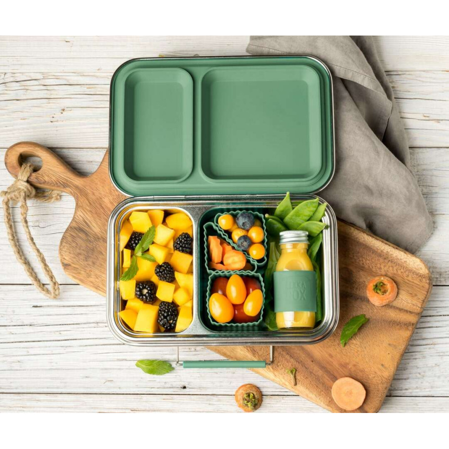 Lekkabox Duo Ανοξείδωτο Φαγητοδοχείο με 2 χωρίσματα (Forest)