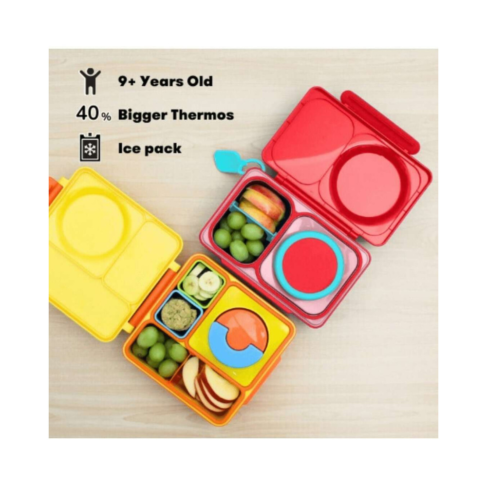 OmieBox Up Φαγητοδοχείο με 2 Ζώνες Θερμοκρασίας 1.15lt (Cherry Pink)