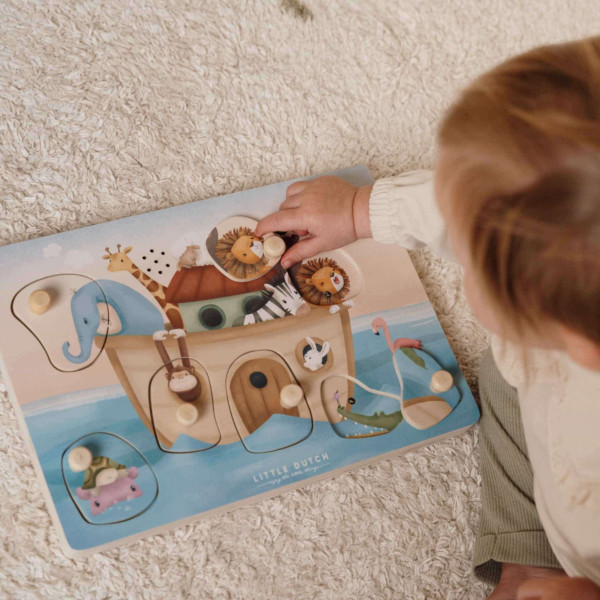 Little Dutch Ξύλινο Παζλ με Ήχους Κιβωτός του Νώε FSC