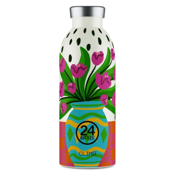 24Bottles Clima Bottle Ανοξείδωτο Μπουκάλι Θερμός 0.85lt (Fiori Rosa)