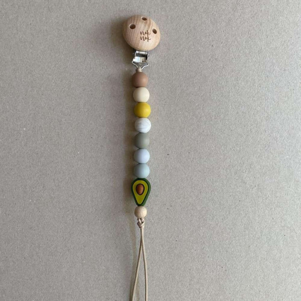 Nok Nok Κλιπ Πιπίλας από Χάντρες Σιλικόνης (Avocado Lover)