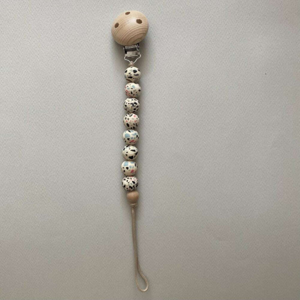 Nok Nok Κλιπ Πιπίλας από Χάντρες Σιλικόνης (Terrazzo)