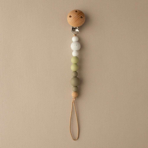 Nok Nok Κλιπ Πιπίλας από Χάντρες Σιλικόνης (Poppy Green)