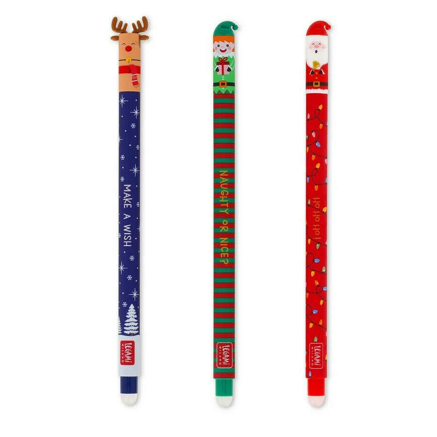 Legami EPSETKIT9 Σετ με 3 Erasable Gel Pens 0.7mm - Naughty or Nice