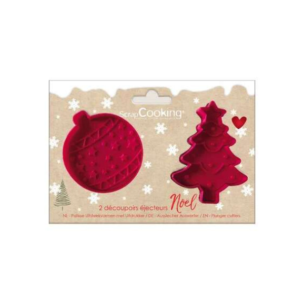 Scrap Cooking Χριστουγεννιάτικα καλούπια μπισκότων με έμβολο (2τμχ)