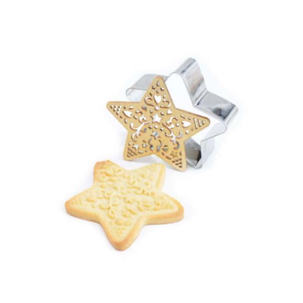 Scrap Cooking Μεταλλικό κουπάτ και ξύλινη σφραγίδα με Χριστουγεννιάτικα σχέδια (6 τμχ)