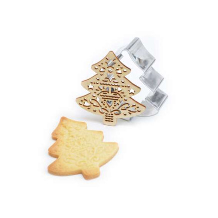Scrap Cooking Μεταλλικό κουπάτ και ξύλινη σφραγίδα με Χριστουγεννιάτικα σχέδια (6 τμχ)