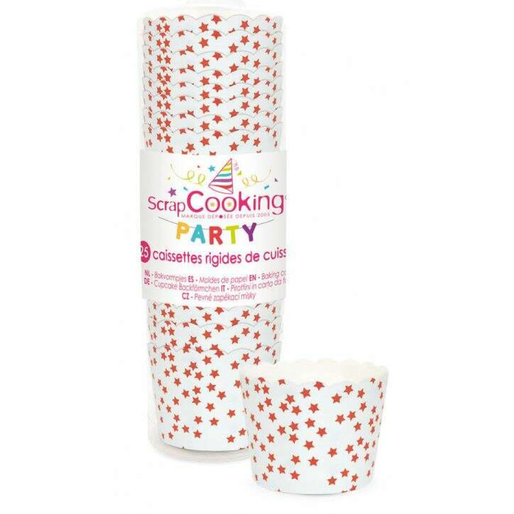 Scrap Cooking Θήκες για cupcake Red Stars (25 τεμ)