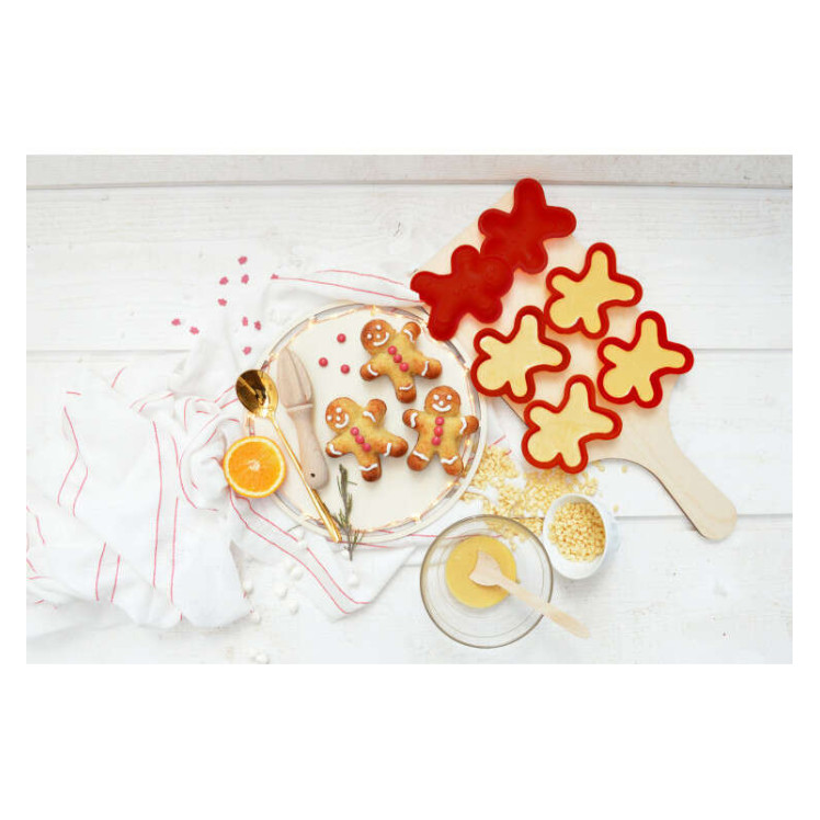 Scrap Cooking ατομικές θήκες σιλικόνης για μπισκότα και κεϊκ Ginger man (6 τμχ)