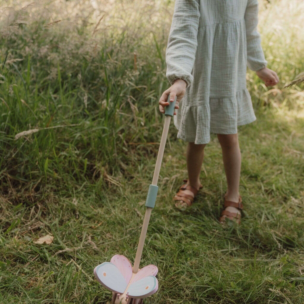 Little Dutch  Ξύλινη Τρεχαλίτσα Πεταλούδα με Κοντάρι Fairy Garden FSC