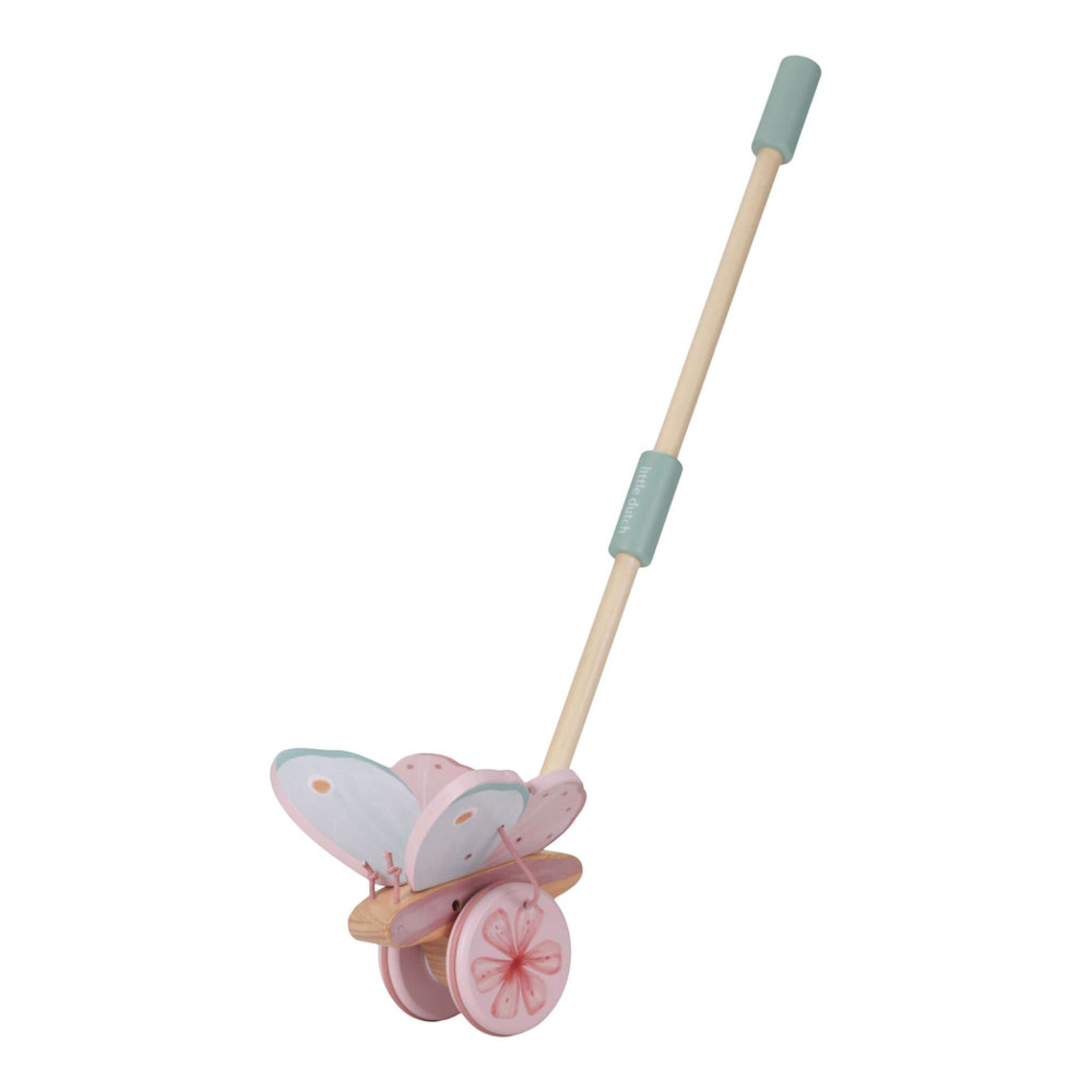 Little Dutch  Ξύλινη Τρεχαλίτσα Πεταλούδα με Κοντάρι Fairy Garden FSC
