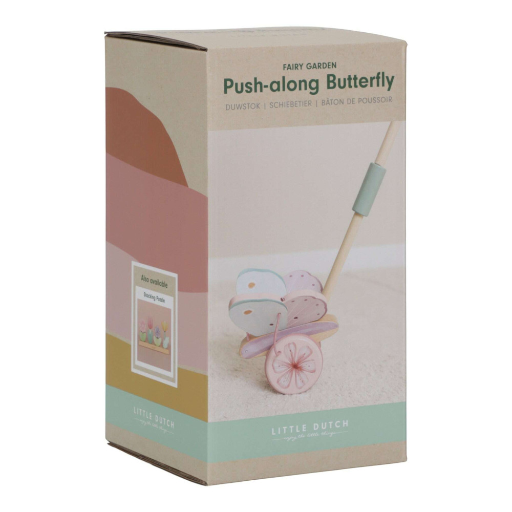 Little Dutch  Ξύλινη Τρεχαλίτσα Πεταλούδα με Κοντάρι Fairy Garden FSC