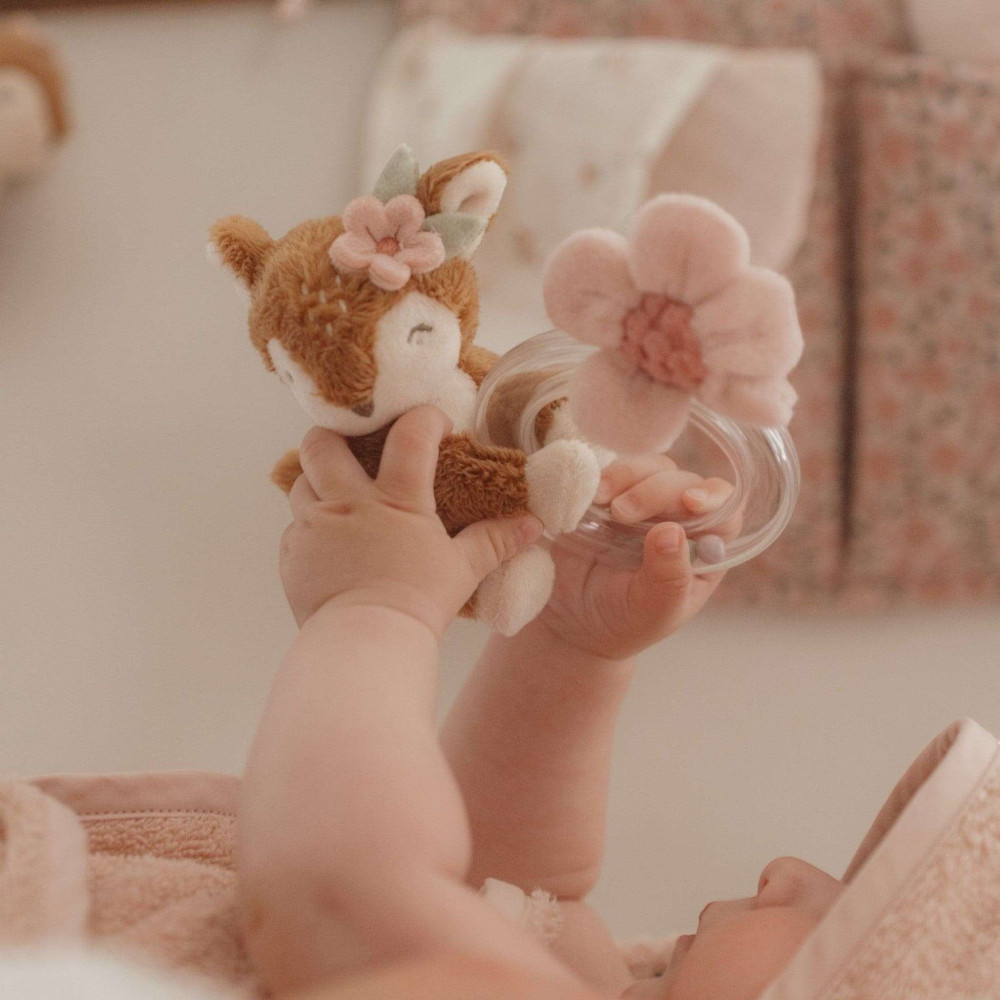 Little Dutch Υφασμάτινη Κουδουνίστρα Ελαφάκι με Κρίκο Fairy Garden GRS