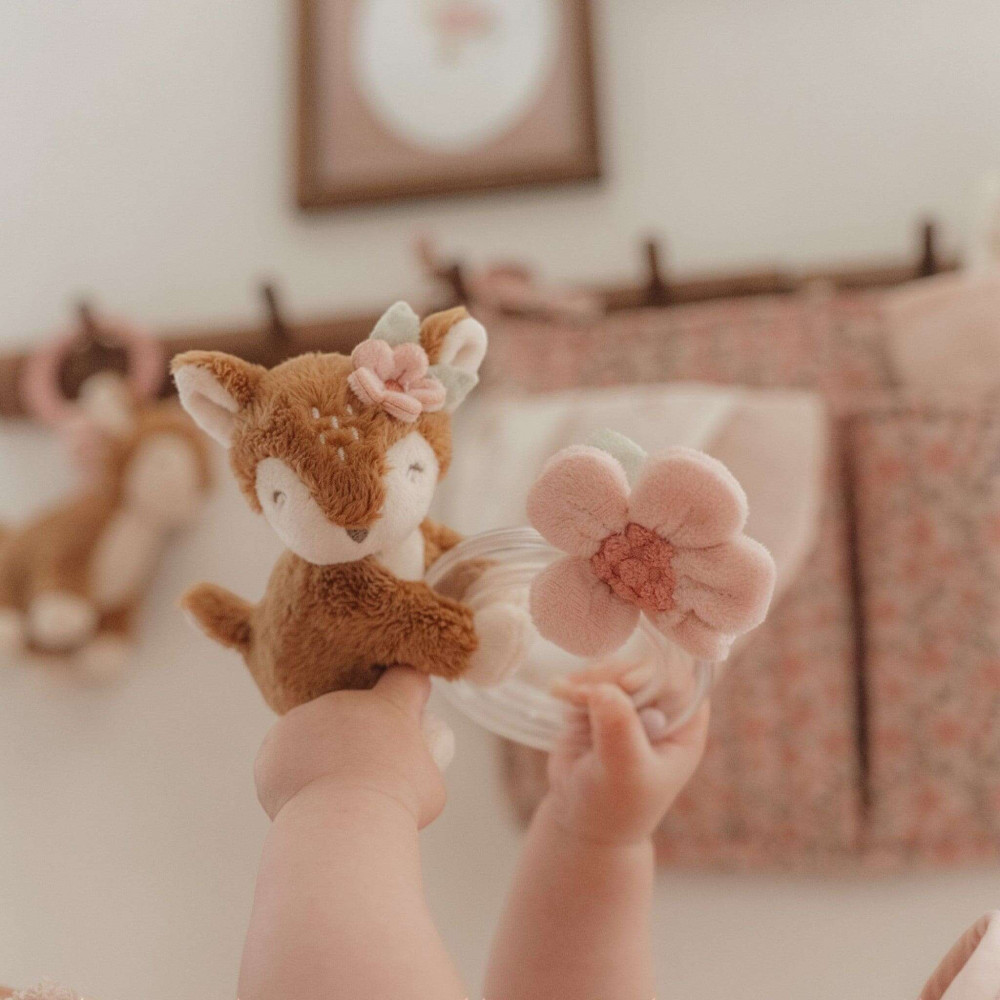 Little Dutch Υφασμάτινη Κουδουνίστρα Ελαφάκι με Κρίκο Fairy Garden GRS