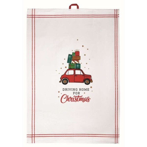 Moses Πετσέτα Κουζίνας από Βαμβάκι Driving Home For Christmas (50x70 cm)