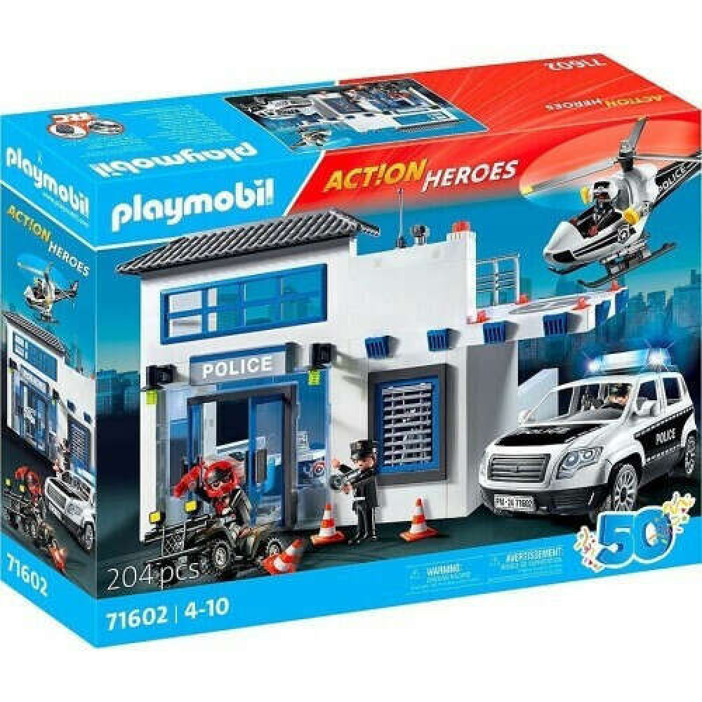 Playmobil Αστυνομικό τμήμα με περιπολικό και ελικόπτερο (71602)