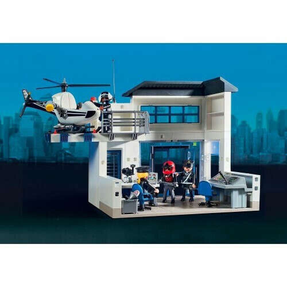 Playmobil Αστυνομικό τμήμα με περιπολικό και ελικόπτερο (71602)