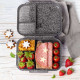 Lekkabox Mini Glamour Φαγητοδοχείο Tritan με 3 χωρίσματα (Black)