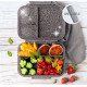 Lekkabox Mini Glamour Φαγητοδοχείο Tritan με 3 χωρίσματα (Black)