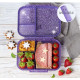 Lekkabox Mini Glamour Φαγητοδοχείο Tritan με 3 χωρίσματα (Purple)