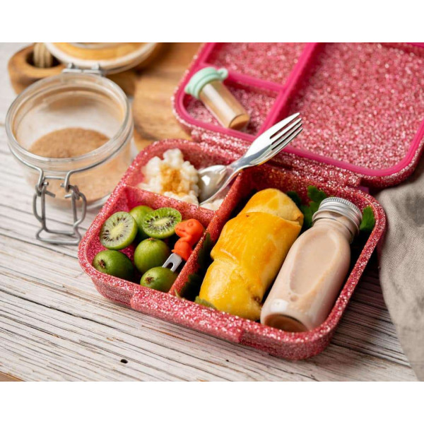 Lekkabox Mini Glamour Φαγητοδοχείο Tritan με 3 χωρίσματα (Pink)