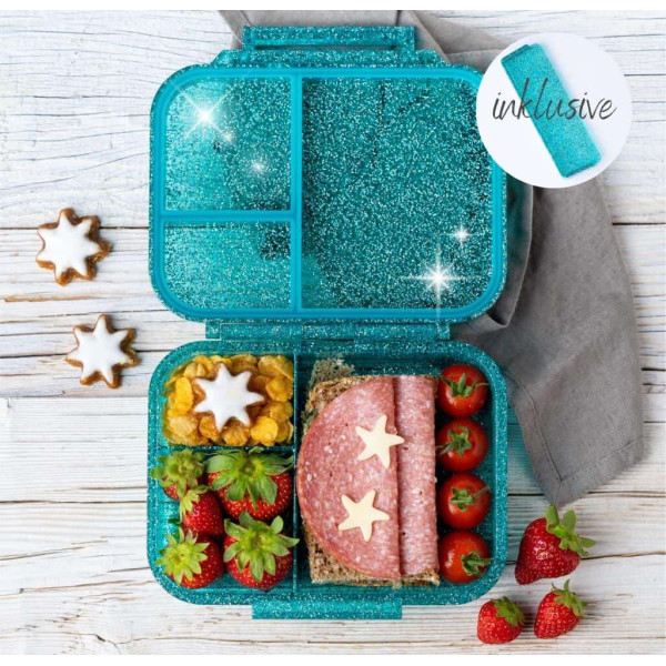 Lekkabox Mini Glamour Φαγητοδοχείο Tritan με 3 χωρίσματα (Aqua)