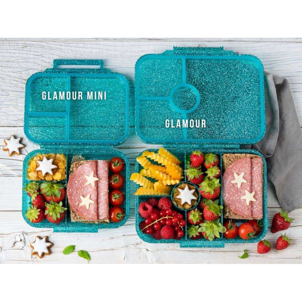 Lekkabox Mini Glamour Φαγητοδοχείο Tritan με 3 χωρίσματα (Aqua)