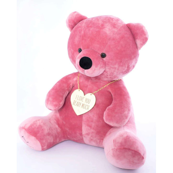 Βελούδινος Αρκούδος Beary "I love you Beary Much" 23cm - Ροζ