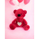 Βελούδινος Αρκούδος Beary "Σ' αγαπώ" 23cm - Κόκκινο