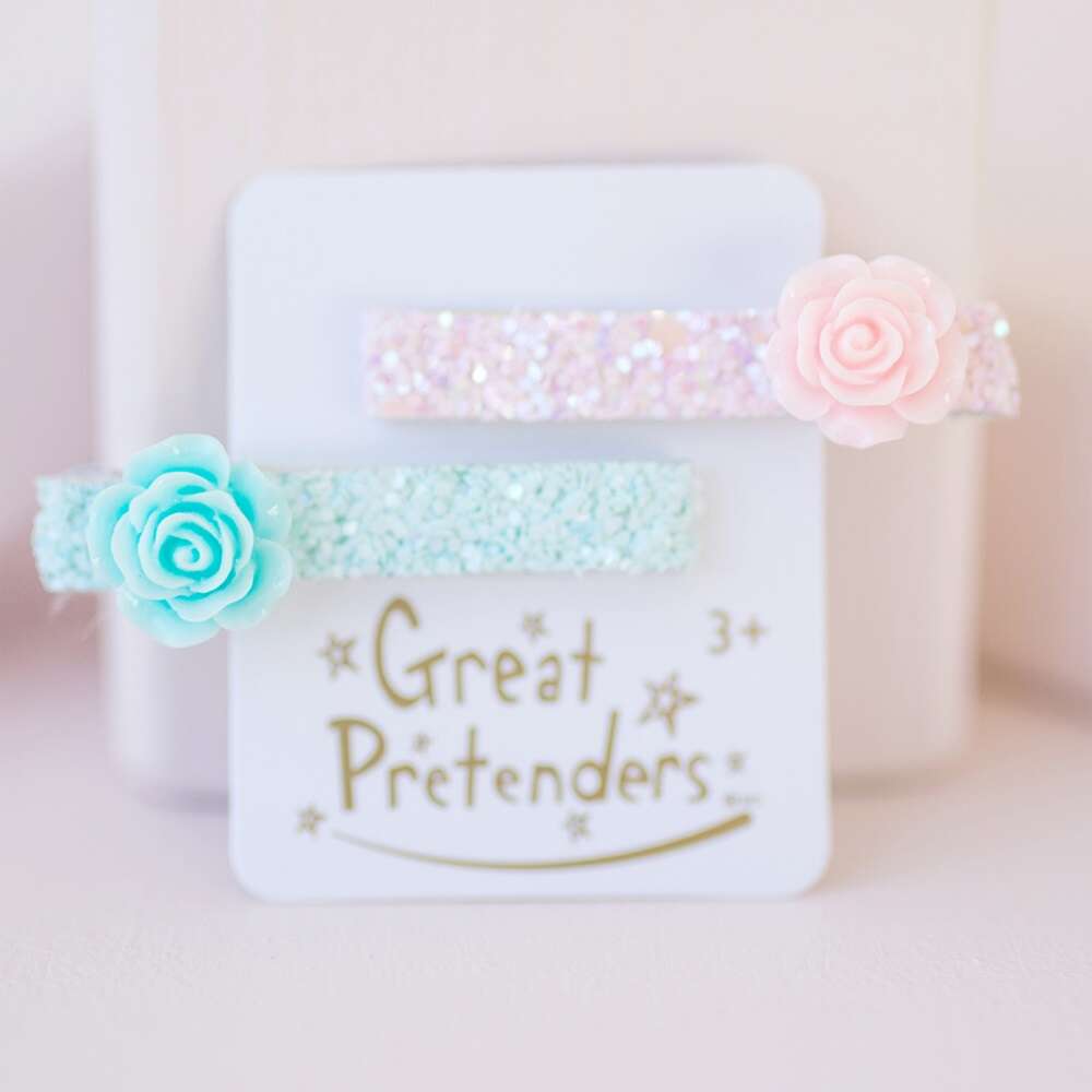 Great Pretenders Boutique Κλιπ Μαλλιών με Γκλίτερ "Τριαντάφυλλο"