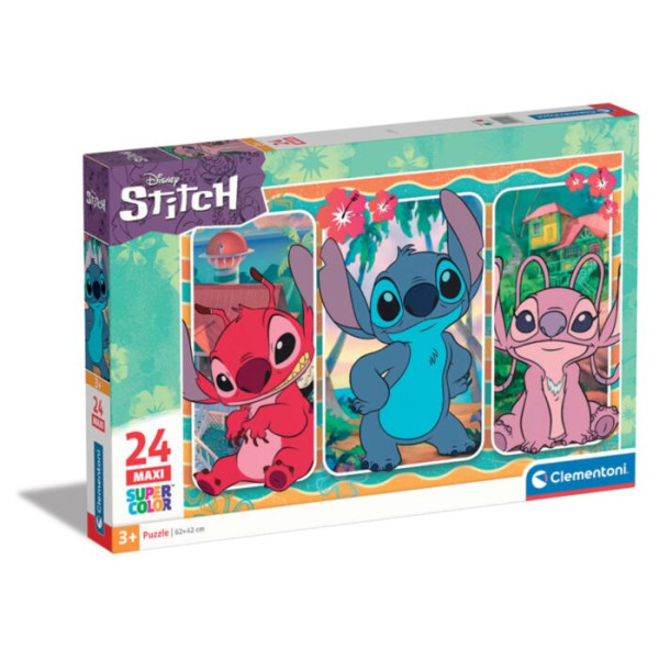 Clementoni Παιδικό Παζλ Maxi Super Color Disney Stitch (24 τμχ)
