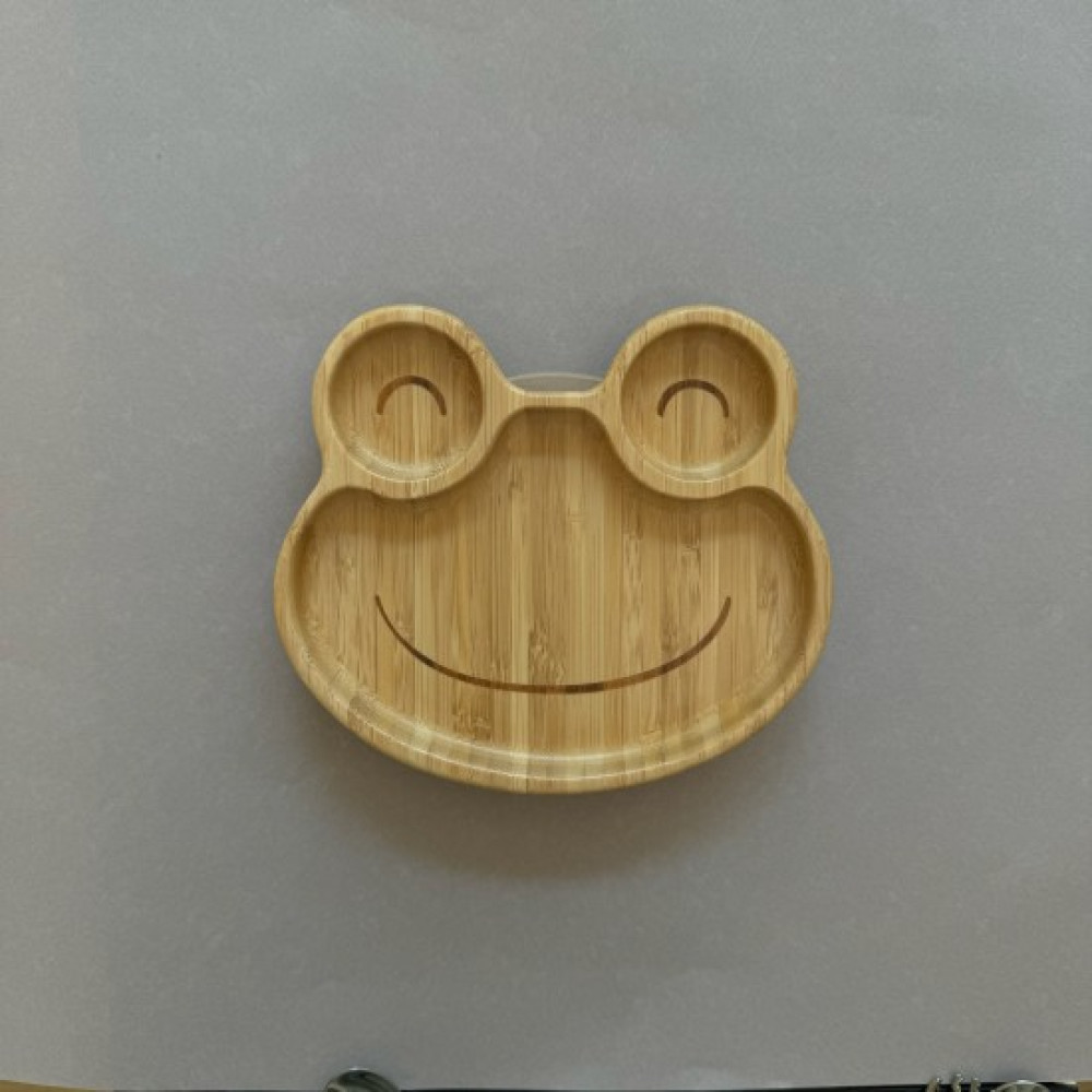 Nok Nok Οικολογικό Εκπαιδευτικό Πιάτο Bamboo με Αντιολισθητική Βάση (Frog)