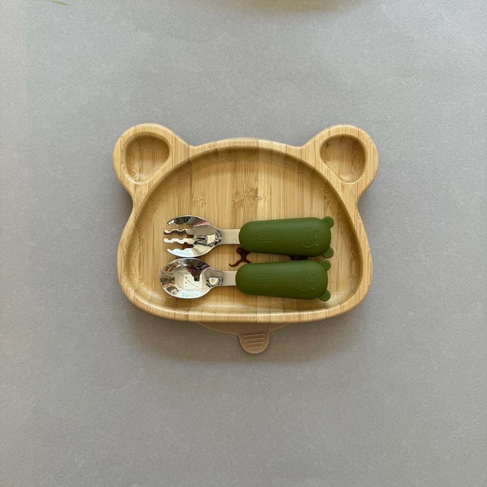 Nok Nok Οικολογικό Εκπαιδευτικό Πιάτο Bamboo με Αντιολισθητική Βάση (Panda)