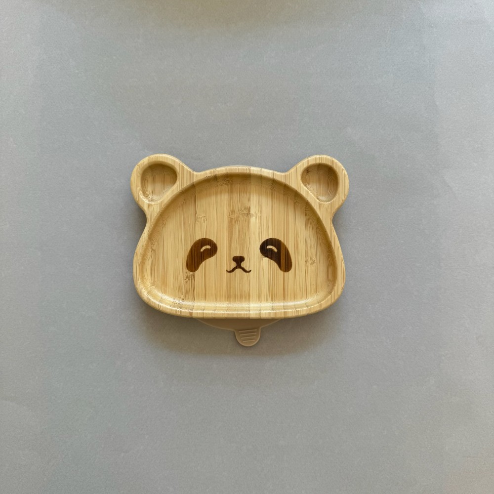 Nok Nok Οικολογικό Εκπαιδευτικό Πιάτο Bamboo με Αντιολισθητική Βάση (Panda)