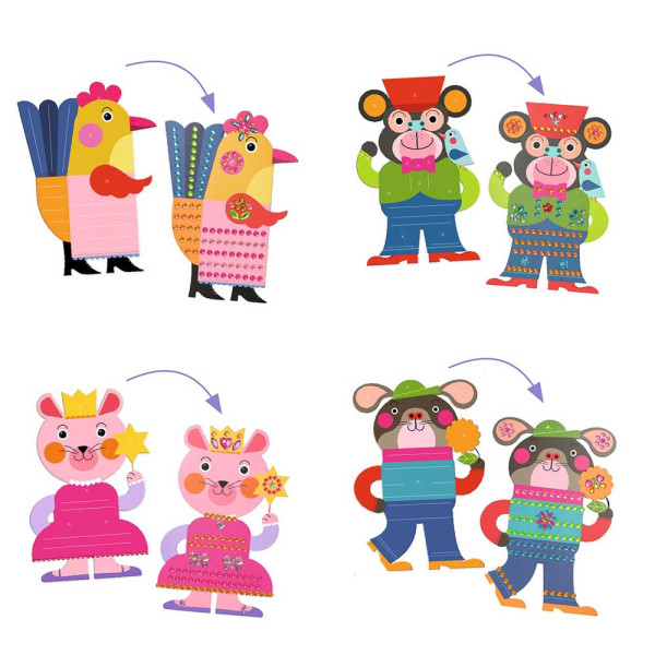 Djeco Στολιζω με Αυτοκόλλητα Στρας Εικόνες "Ζωάκια"