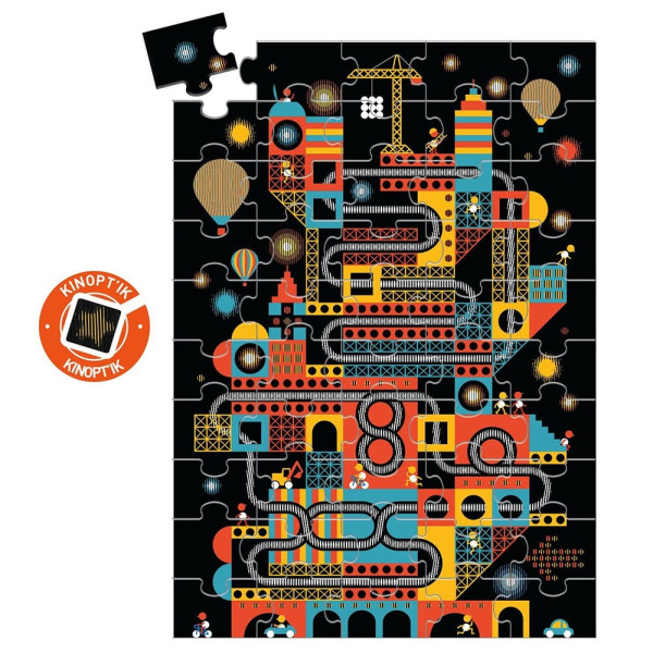 Djeco Παζλ Twist με εφέ κίνησης H Πόλη Που δεν Κοιμάται Ποτέ 100 τμχ