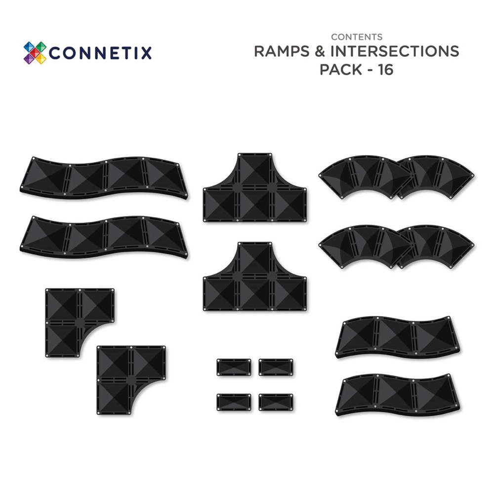 Connetix Roads Ramps and Intersections Μαγνητικά Τουβλάκια Κατασκευών 16τμχ.